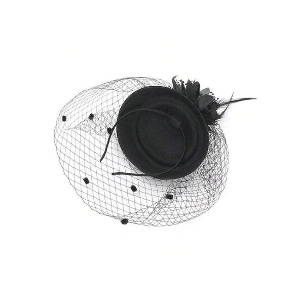 ? 2PCS Pinup Retro Vintage Classy 1950s Black Hat Gloves Accessories Set NEW main image 5